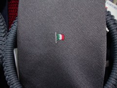 cravatta Saia Pura Seta,con Bandiera Italia