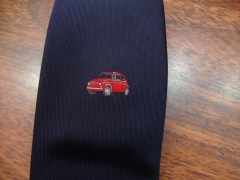 cravatta sartoriale 100% seta con logo "500"rossa