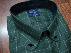 camicia twill 100/2 doppio ritorto con contrasti blu