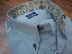camicia twill 100/2 doppio ritorto con contrasti scozzesi