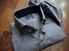 camicia oxford(panama) 100/2 doppio ritorto contrasti blu