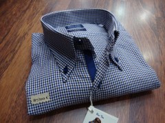 camicia popeline 100% cotone no iron,disegno piede de poule