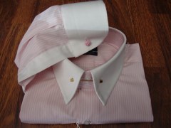 camicia popeline 120/2 con contrasti bianchi