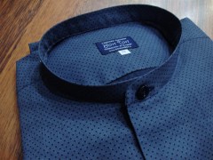 camicia zephire stampato con pois blu